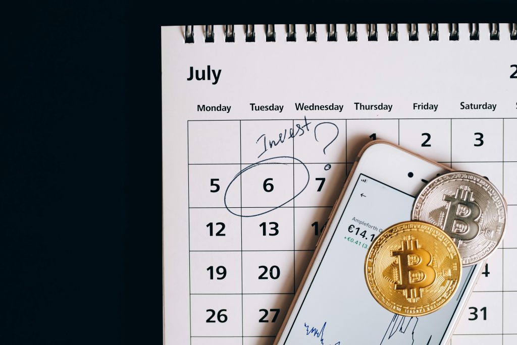 A calendar with Bitcoin