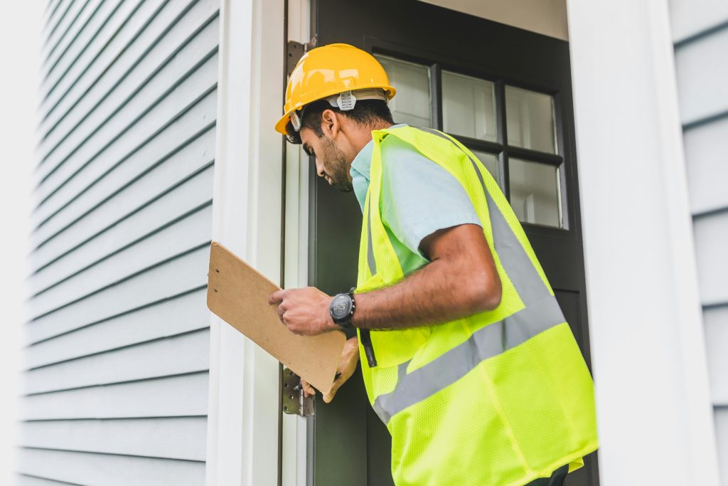 Exterior inspection using a property inspection checklist